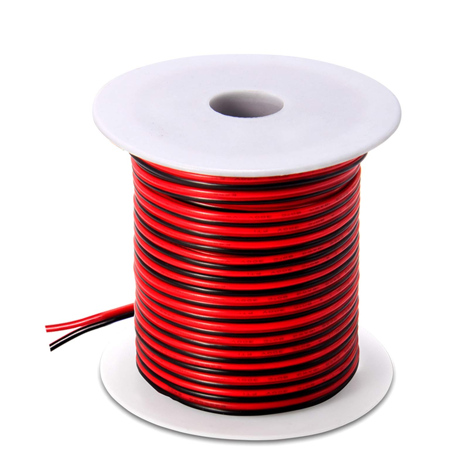 100FT 18 AWG Gauge c) 18 Stranded Electrical Wire, Black/Red
