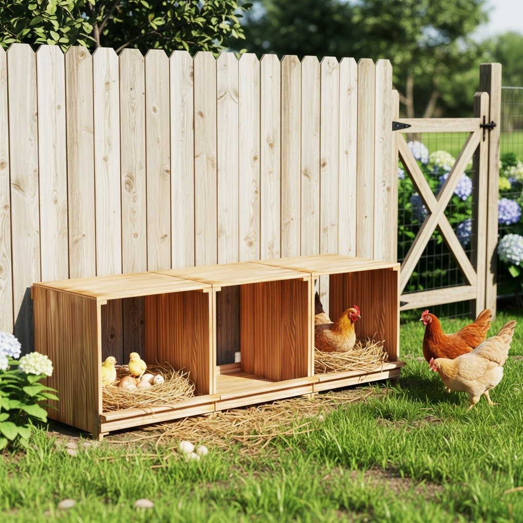 Stackable Chicken Hen Coop Hutch 3 Holes Nesting Box DIY Lay Egg Poultry Boxes