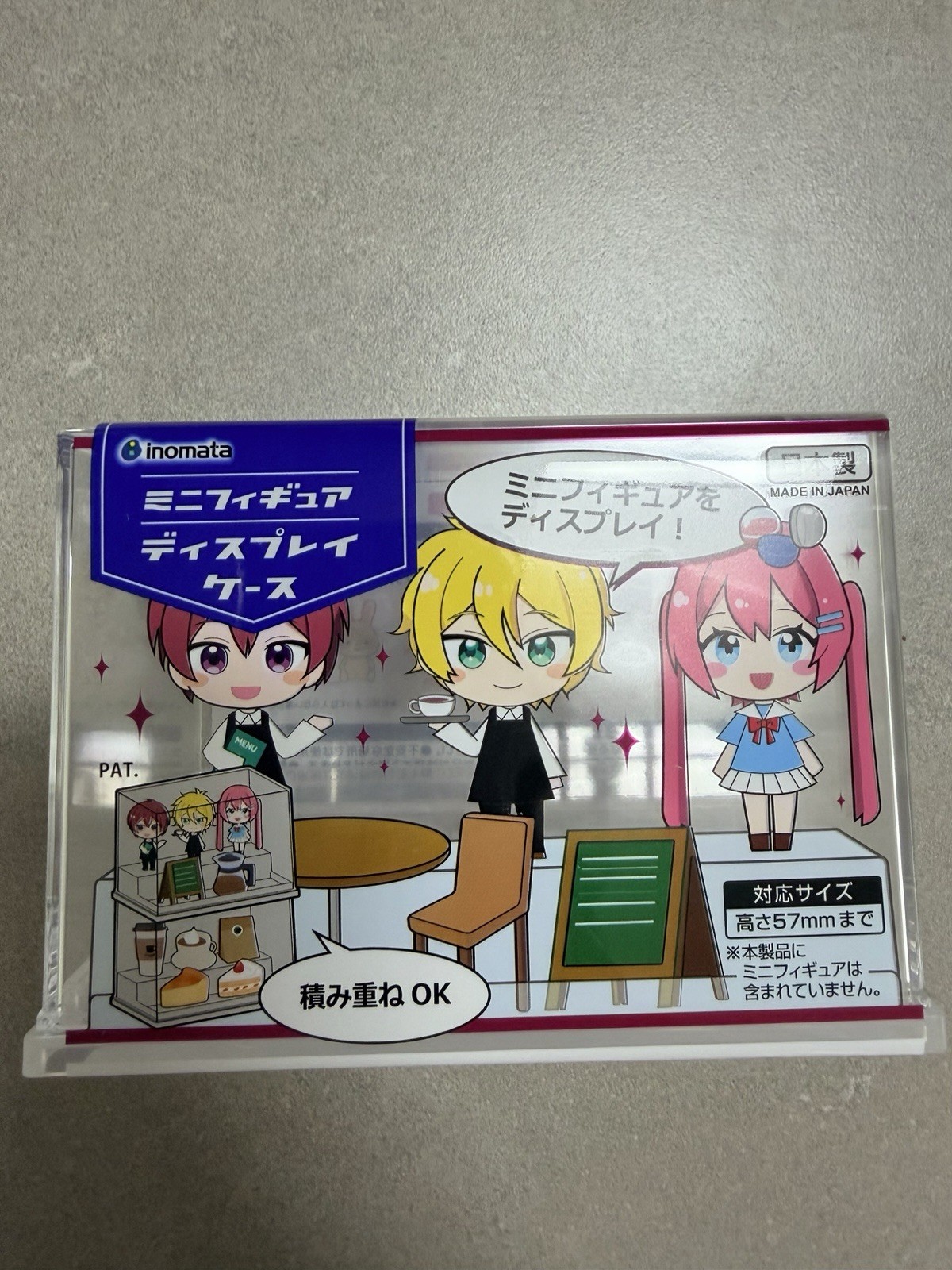 3x Inomata Mini Figure Display Case Clear Showcase Stackable Made in Japan