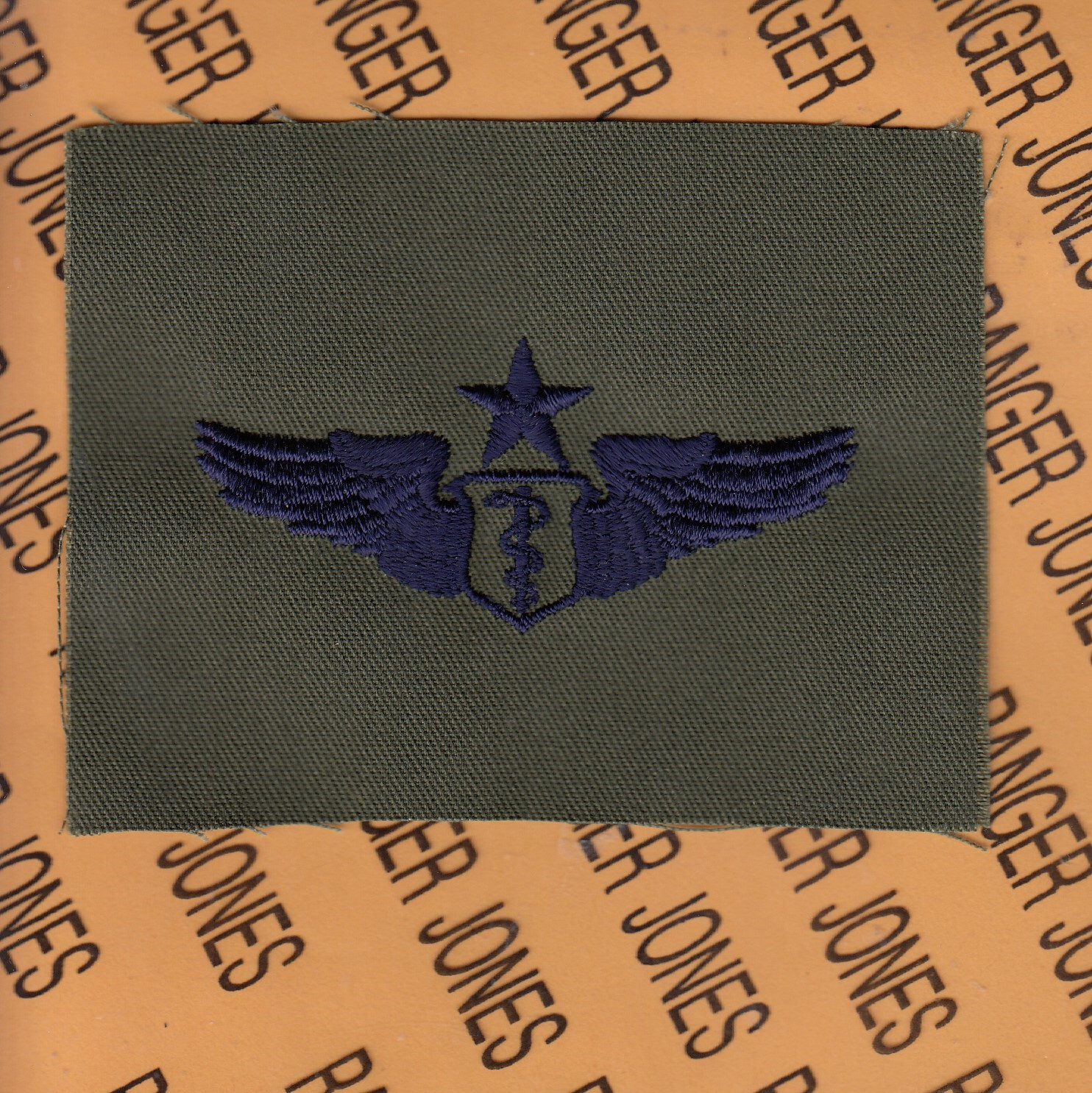 USAF Air Force Senior Flight Surgeon OD Green Blue ~3" wing badge patch