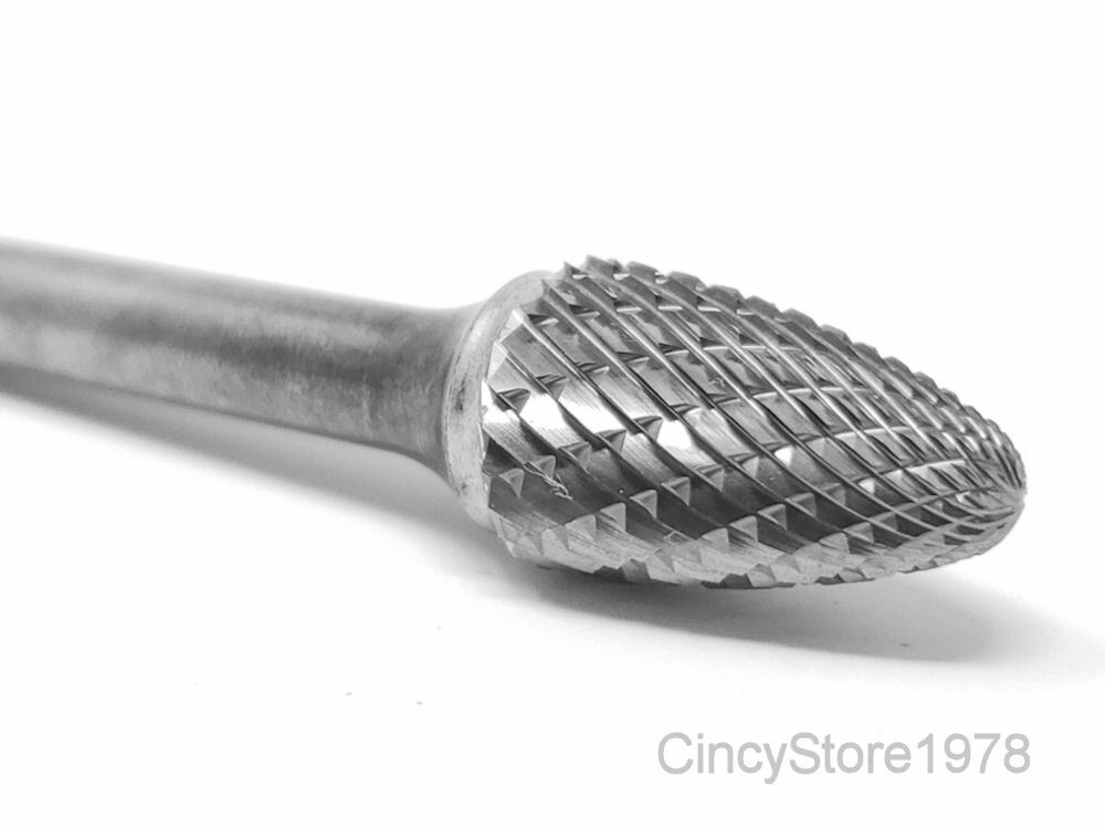SF13D Tree Shape Tungsten Carbide Burr Bur Cutting Tool Die Grinder Bit 1/4" NEW