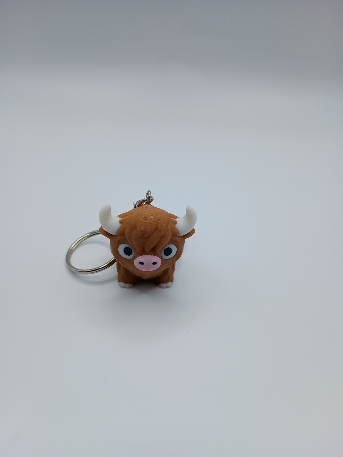 3D Printed Jiggle Pet Highland Cow Keychain