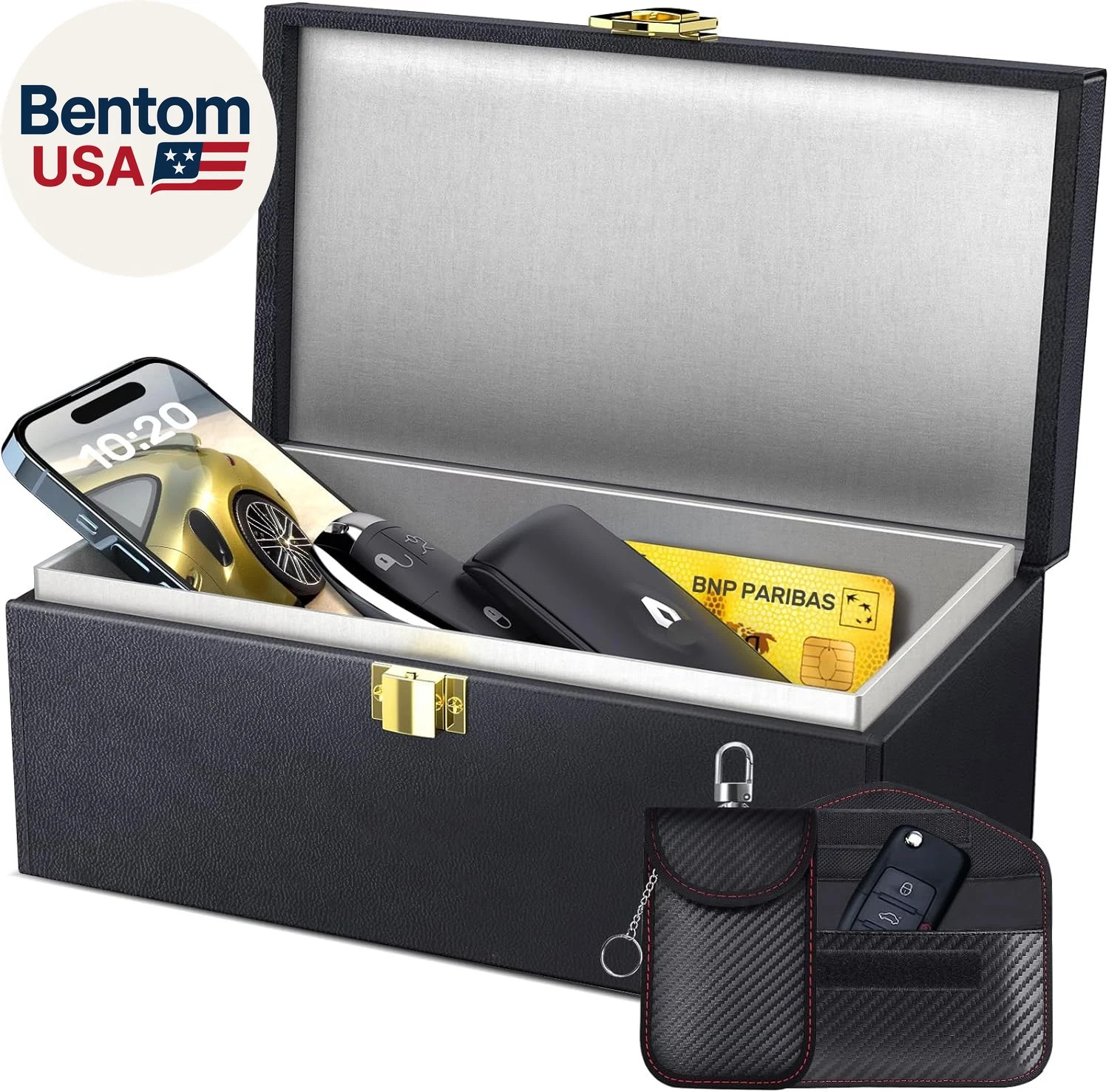 Faraday Box with Faraday Bags for Car Keys, Car Key Signal Blocking Box, Keyless