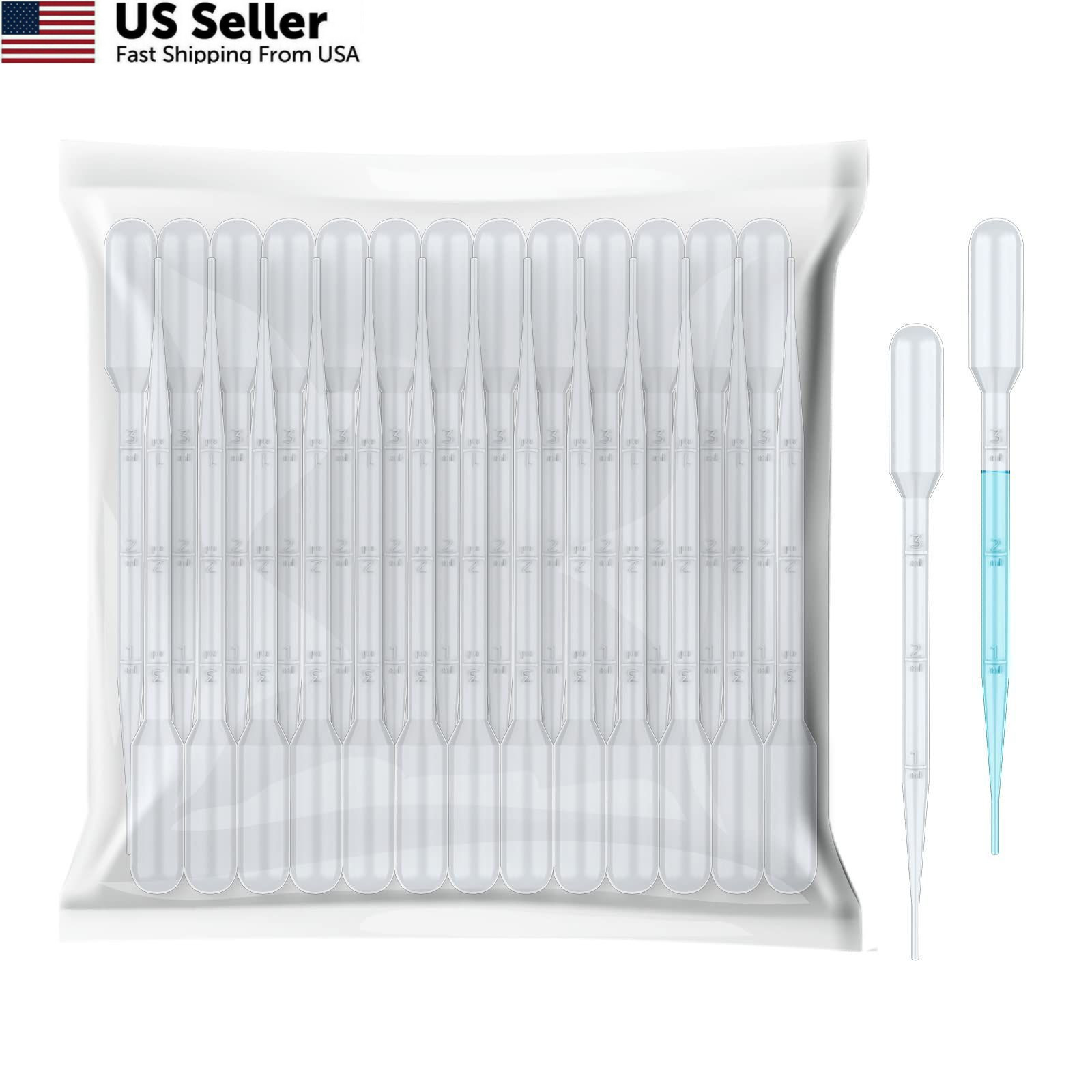 100pc 3ml Graduated Transfer Pipettes Disposable Plastic Lab Dropper Science Art