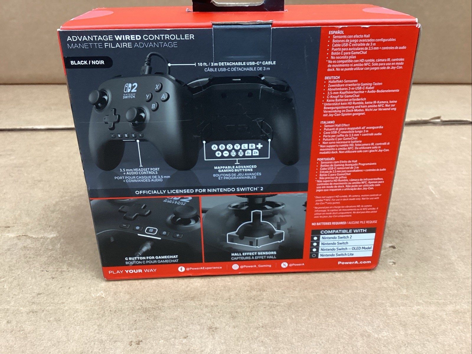 PowerA - Advantage Wired Controller for Nintendo Switch 2 - Black NEW