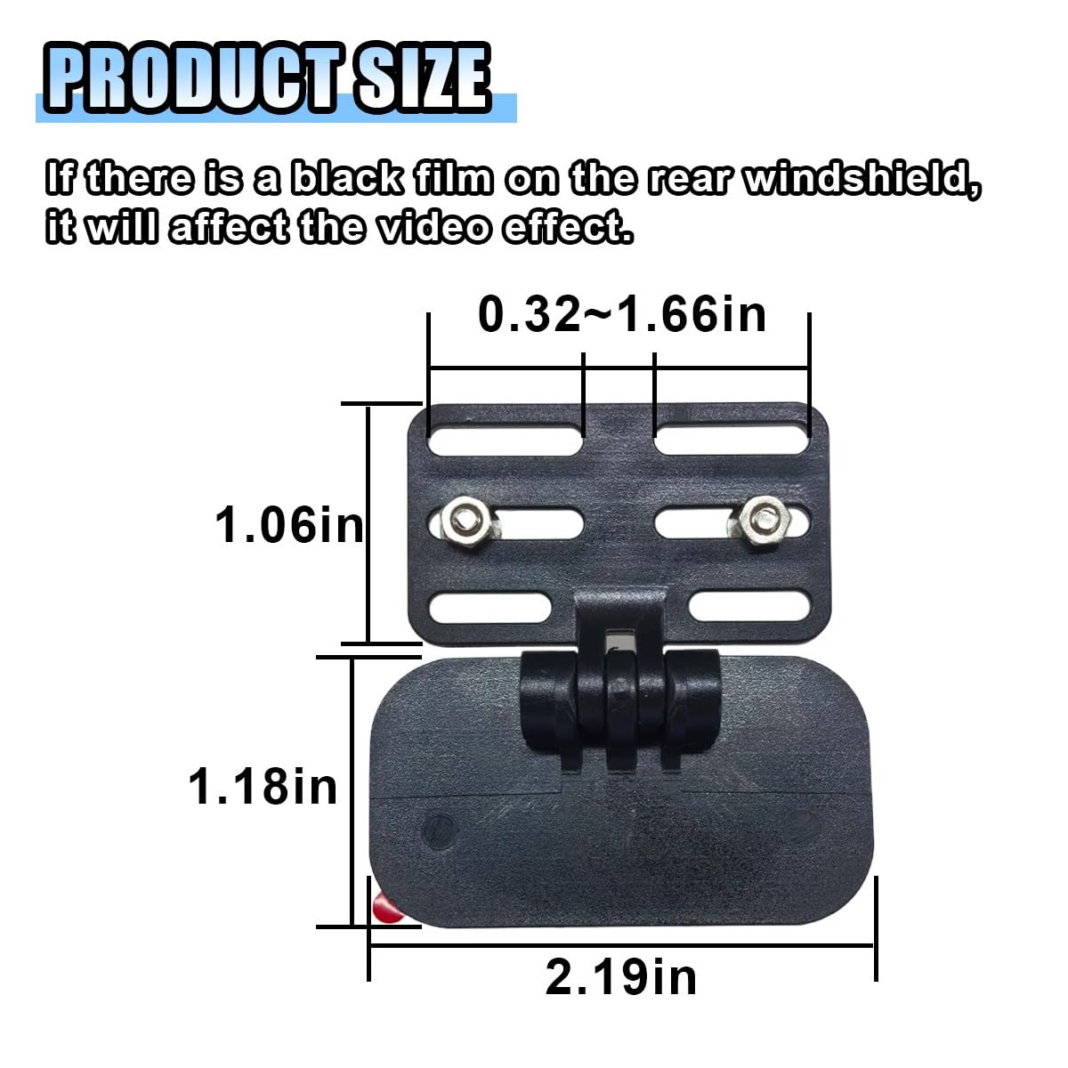 Car Rear Camera Holder, Adjustable Vehicle Backup Mount, 2 SET, Black
