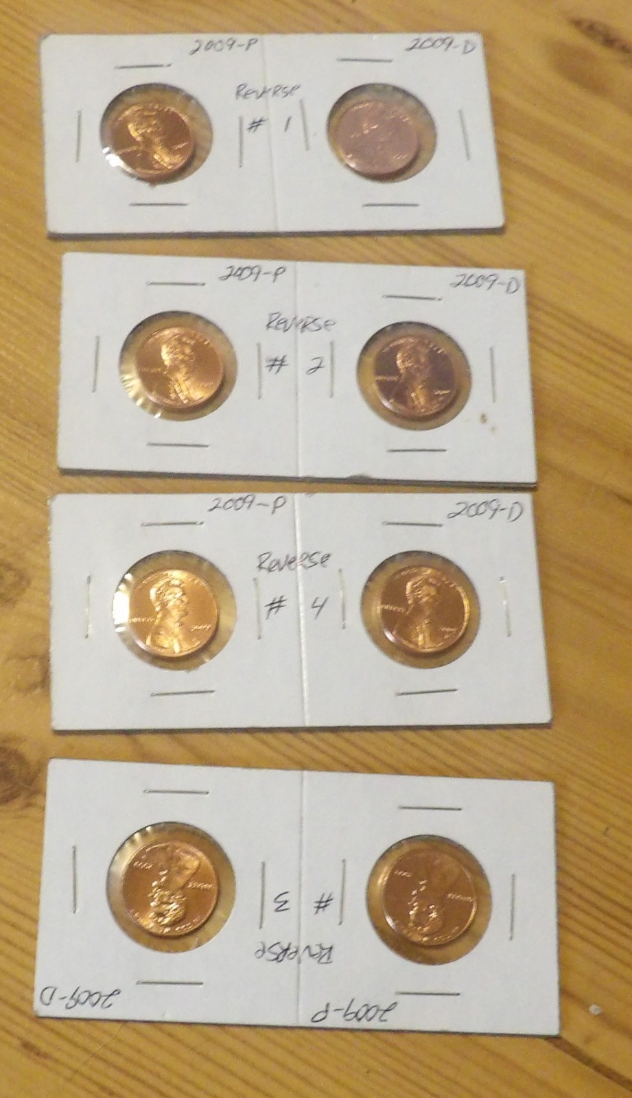 2009 P and D pennies 1-4