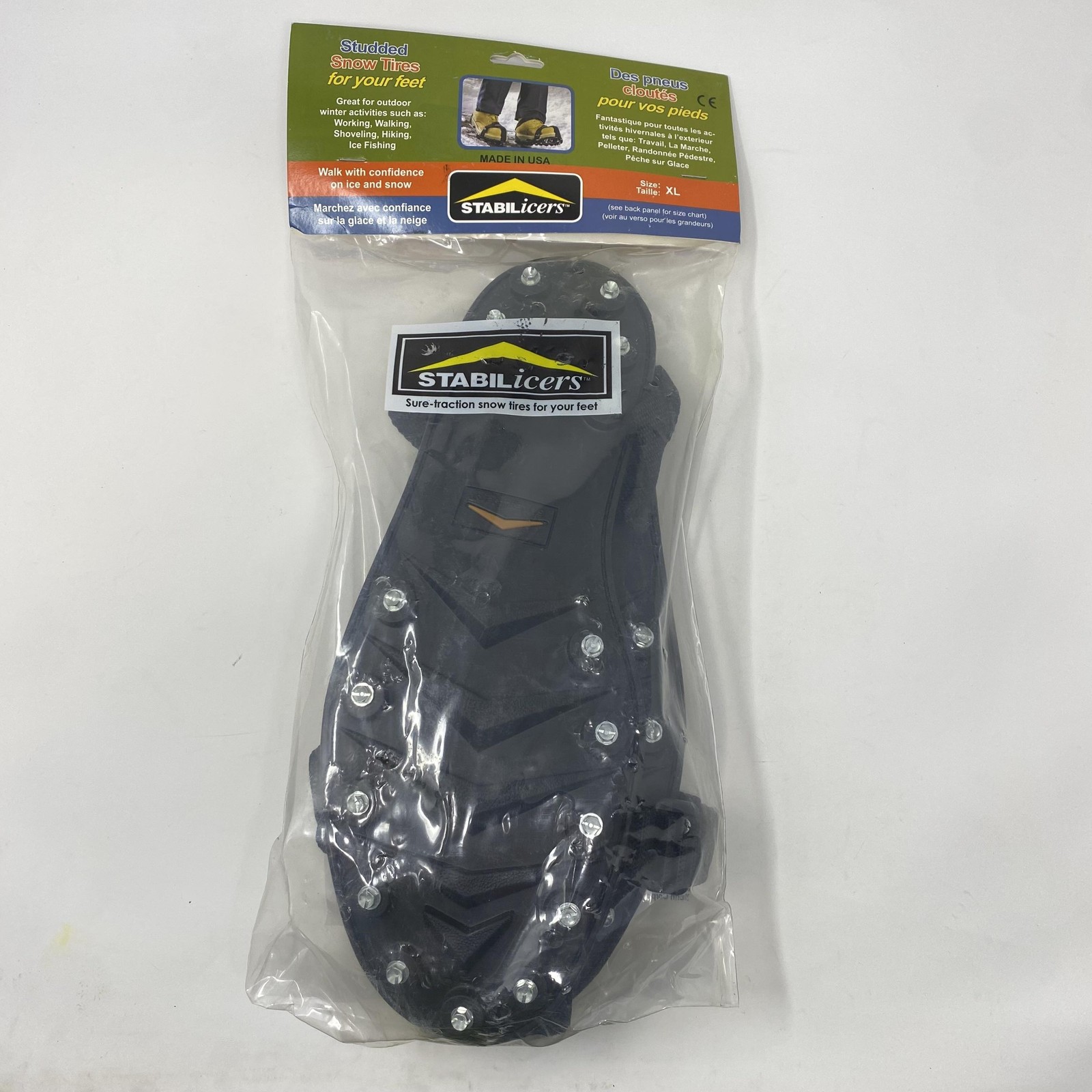 STABILicers Studded Snow Ice Cleats Traction XL (Men's 12.5-14) Black USA NEW