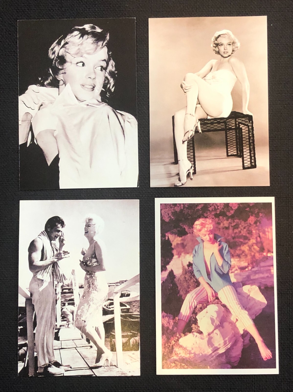 (4)x Marilyn Monroe VINTAGE TV Movie Actress Magna Books 4" x 6" Postcards G1