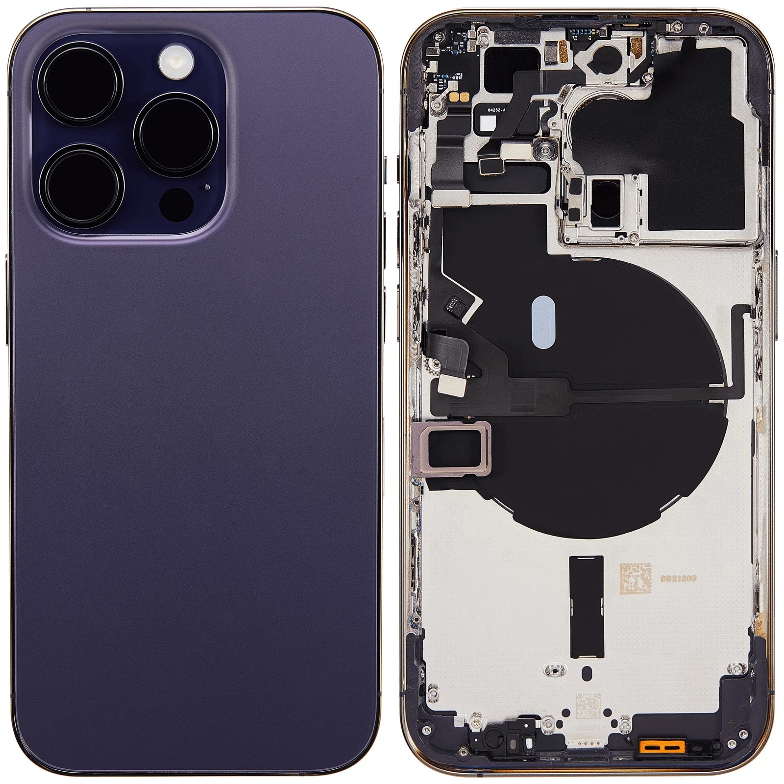 Back Housing Installed Compatible with iPhone 14 Pro(Aftermarket +)(Deep Purple)