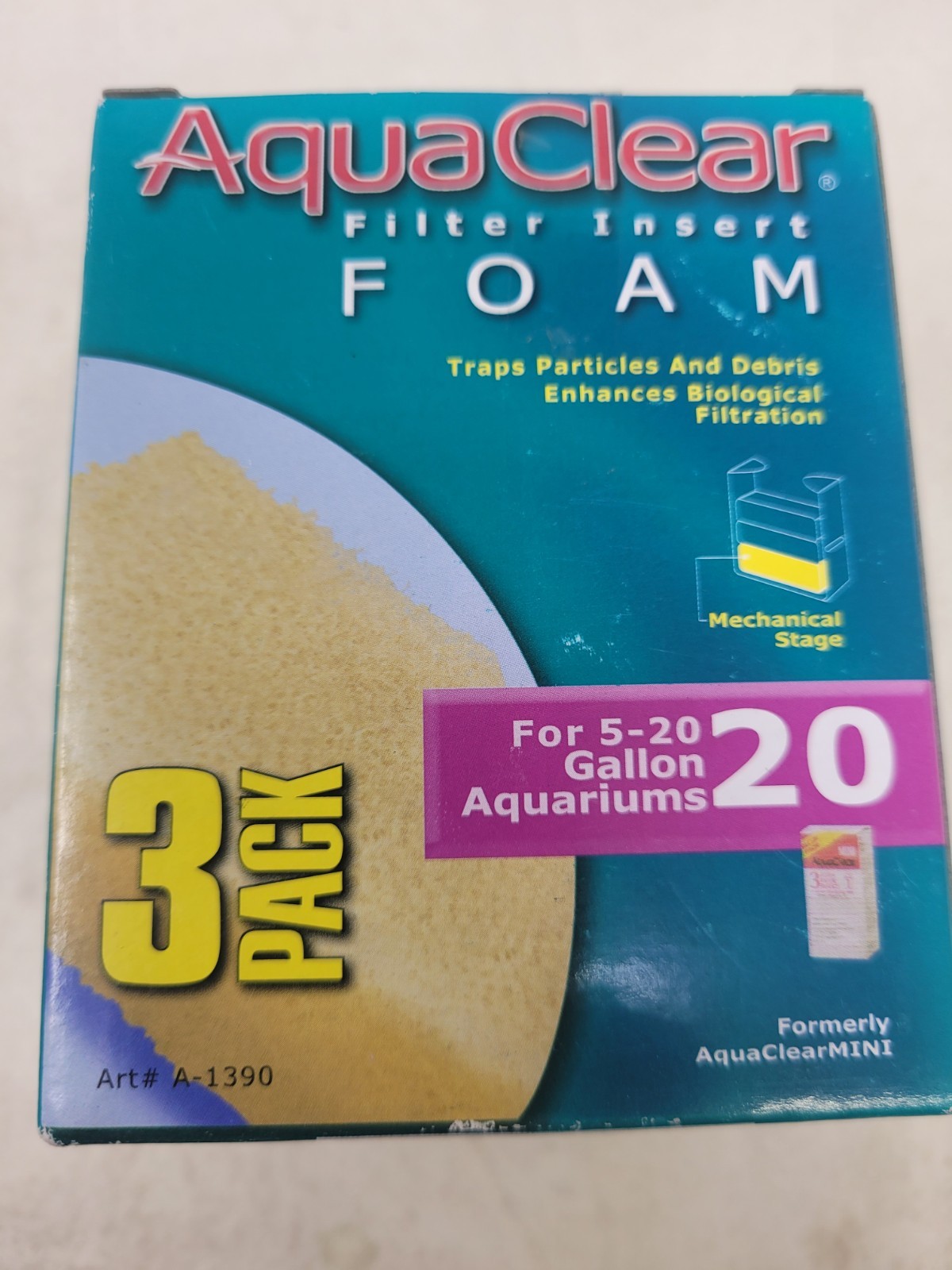 AquaClear 20-Gallon Foam Inserts,White, 3-Pack, A1390 3 Pack White