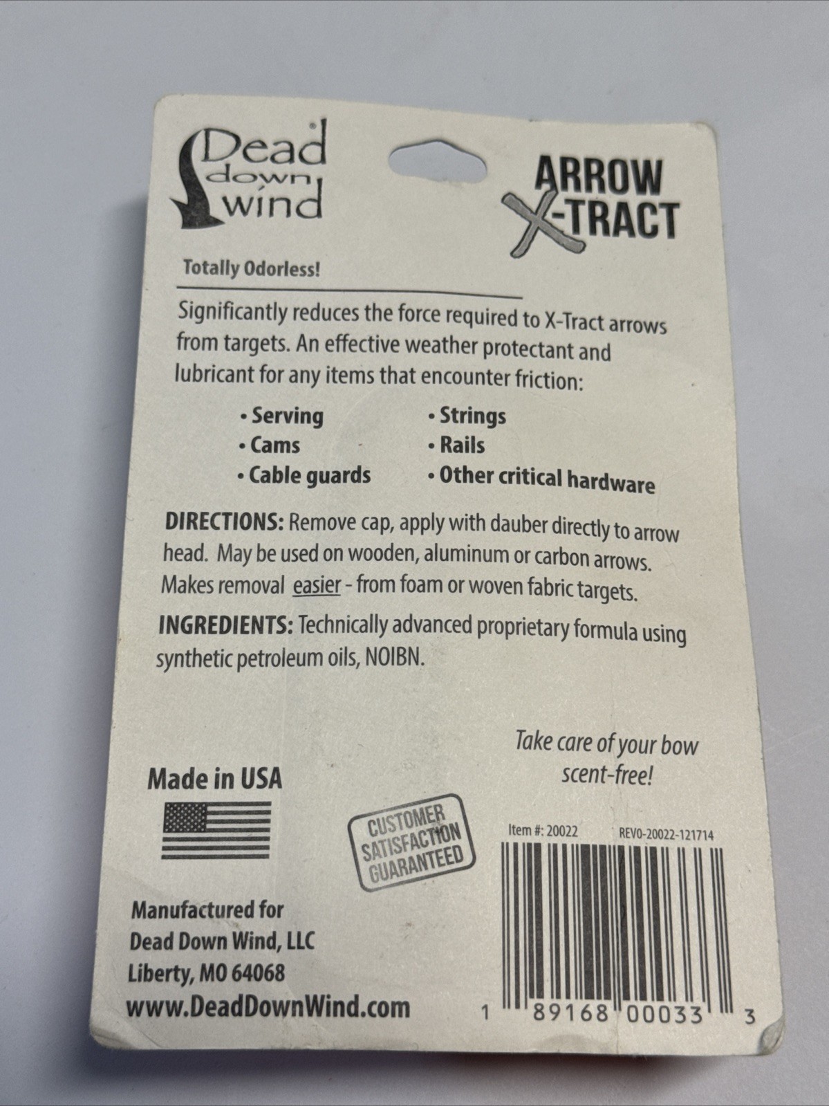 Dead Down Wind Arrow X-Tract 20022