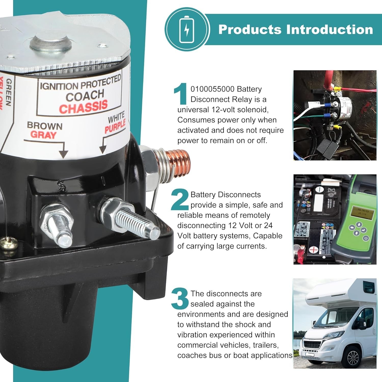 Intellitec RV Battery Disconnect Solenoid