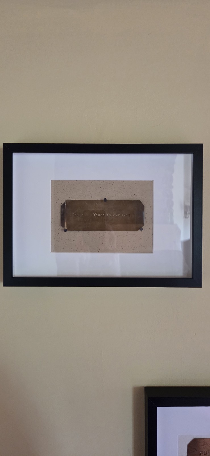 Framed Antique Brass Architects or Engineers Stencils Letterpress Vintage Art