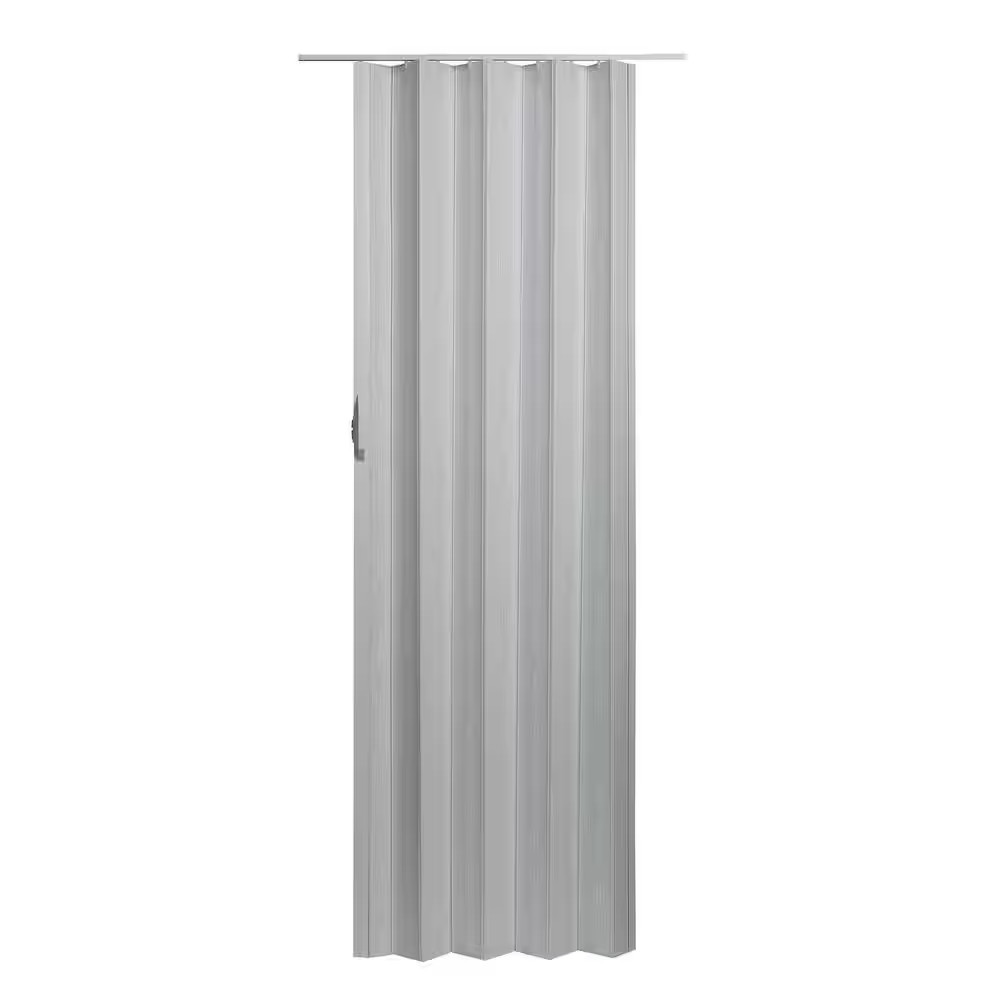 Via 36 in. x 80 in. White Mist Vinyl Accordion Door with Hardware