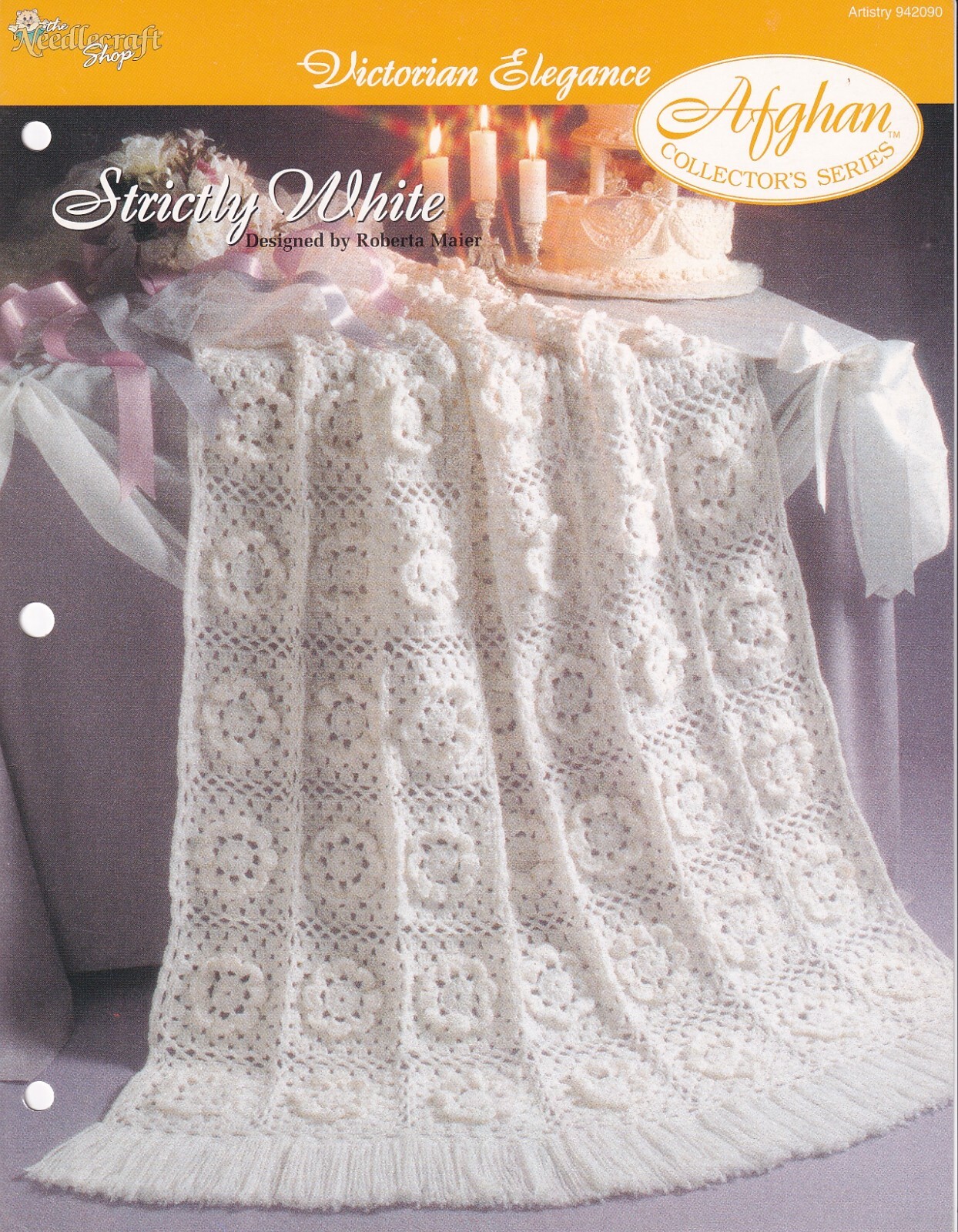 Afghan Crochet Pattern STRICTLY WHITE Victorian Elegance Needlecraft Shop