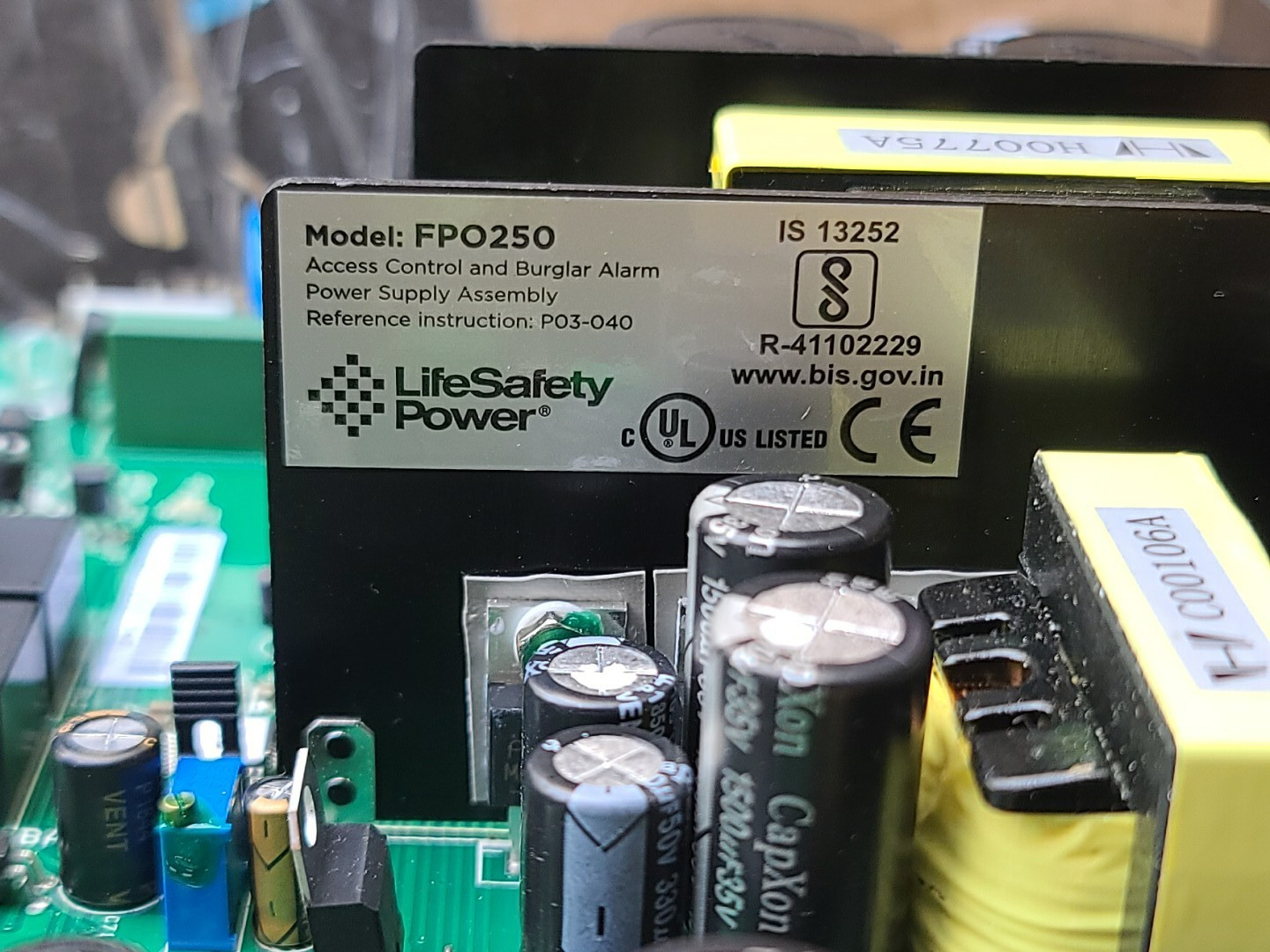 LifeSafety Power FPO250 250w Power Supply Board (20A/12V or 10A/24V) A01-007
