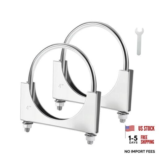 4" Heavy Duty U Bolt Exhaust Clamp, 4 Inch Stainless Steel U Muffler 4.0" 2