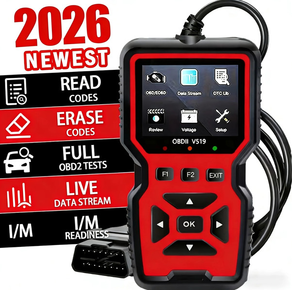 Professional OBD2 V519 Scanner - 2026 Upgraded OBDII + CAN Code Reader US