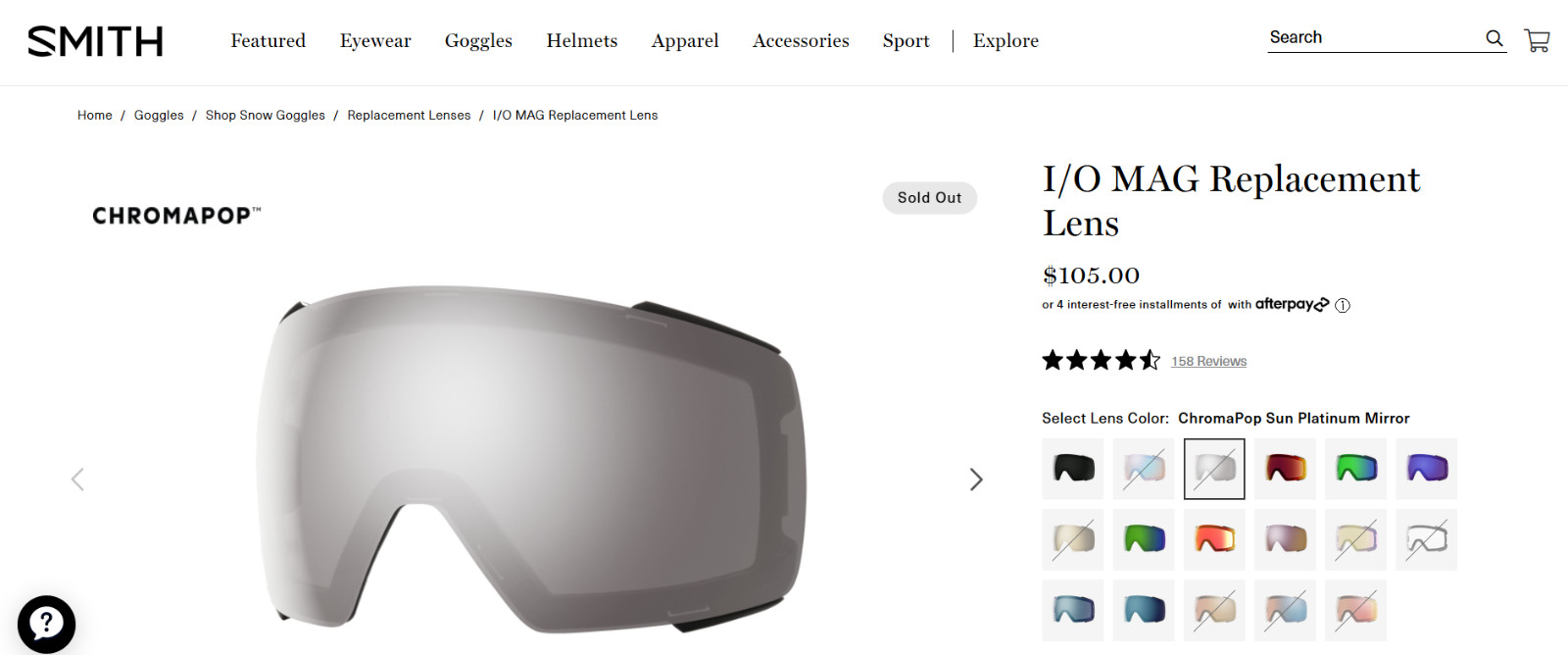 Smith i/O MAG Ski Goggle - 2 LENSES (No Frame)