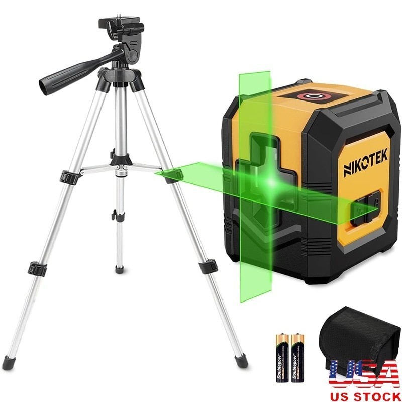 100FT Self Leveling Green Laser Level Tripod Compact Waterproof Cross Line Tool
