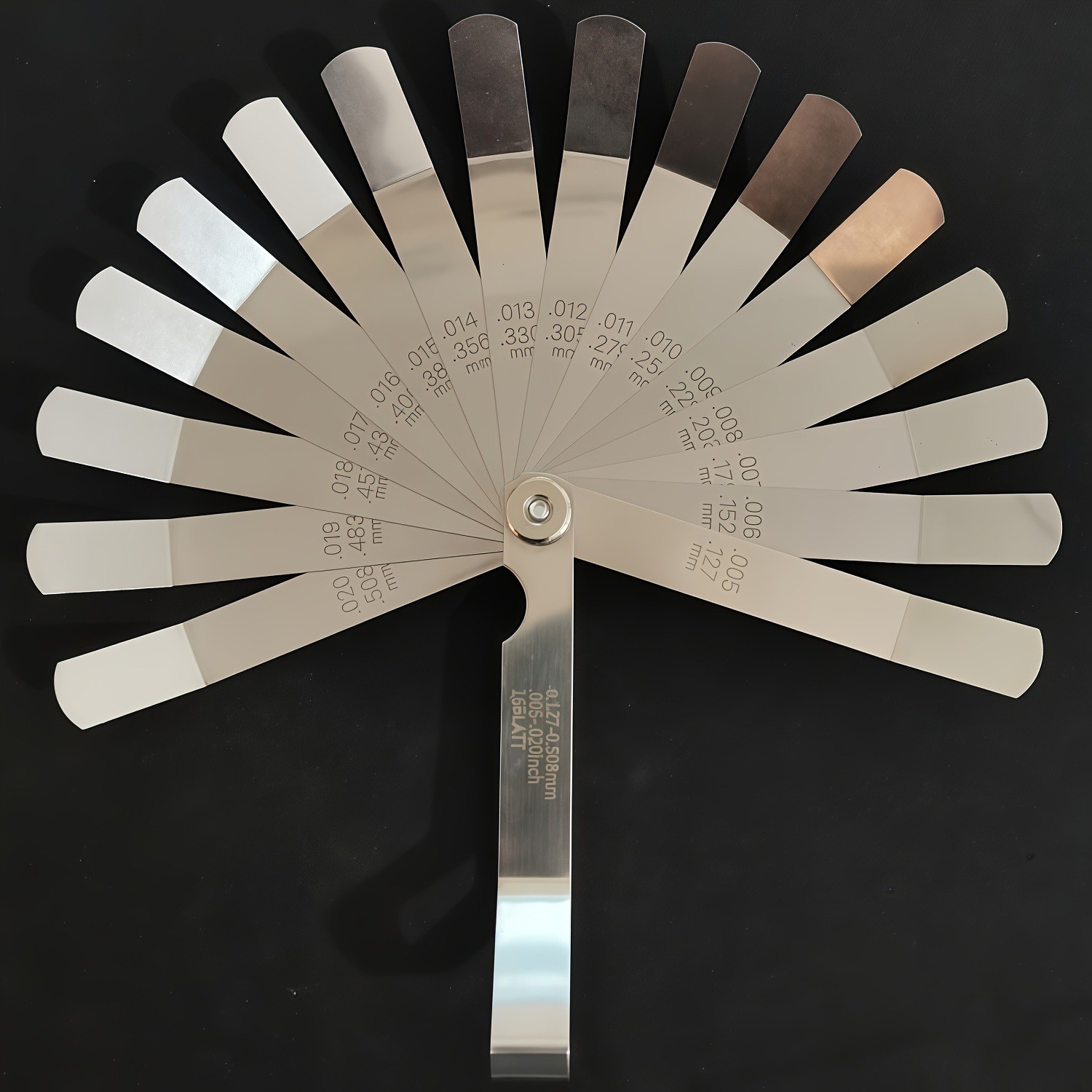 Stainless Steel 16x Blade Feeler Gauge Valve Offset Feeler Gauge Measuring Tool