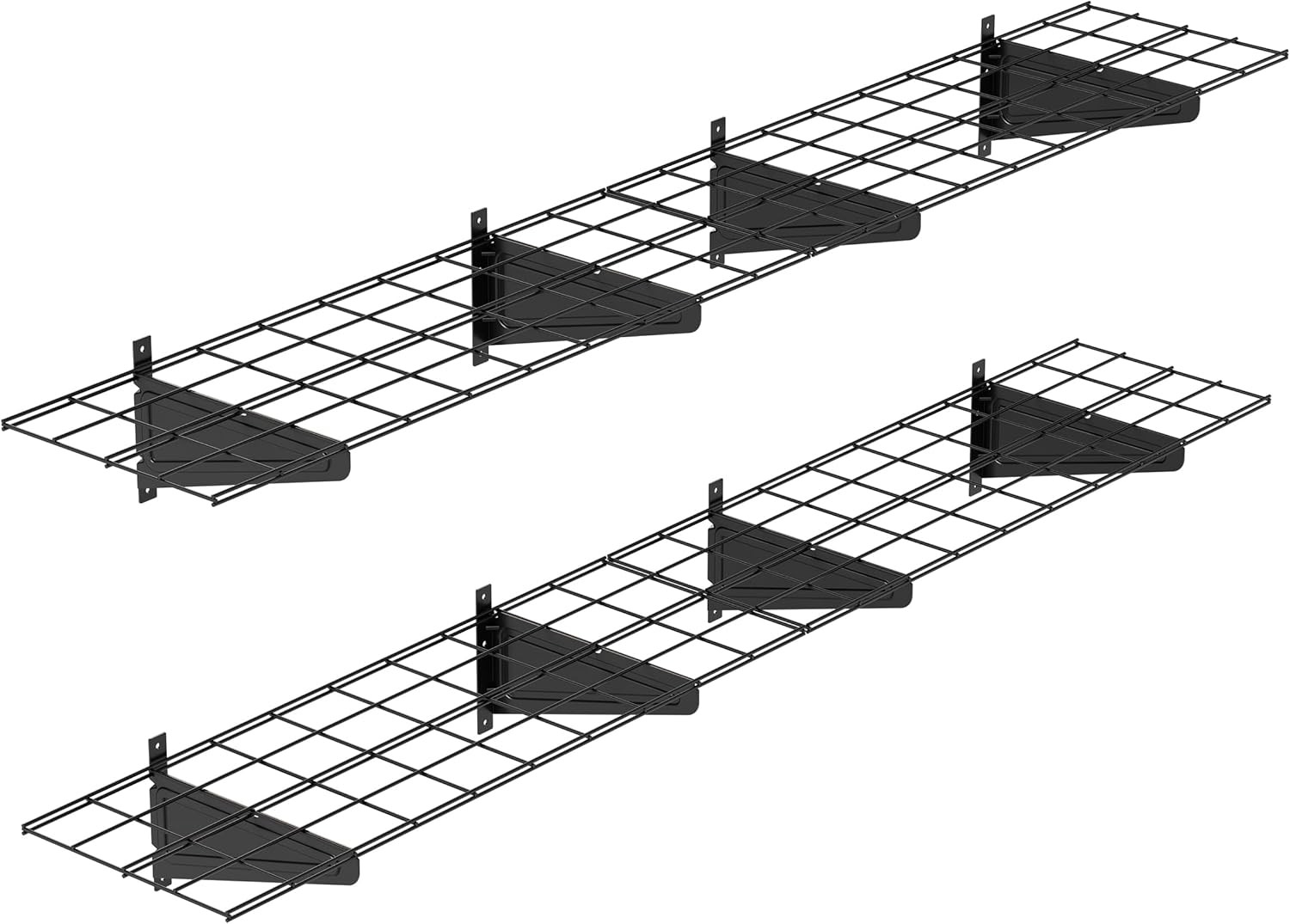 2-Pack 1X6Ft Garage Wall Shelving, 12"X72" Shelf Storage Rack Floating Shelves W