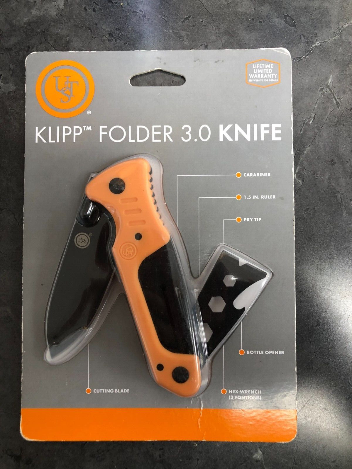 UST 20-12467 KLIPP Black Oxide Coated Folding Knife and Multi-Tool with Folding