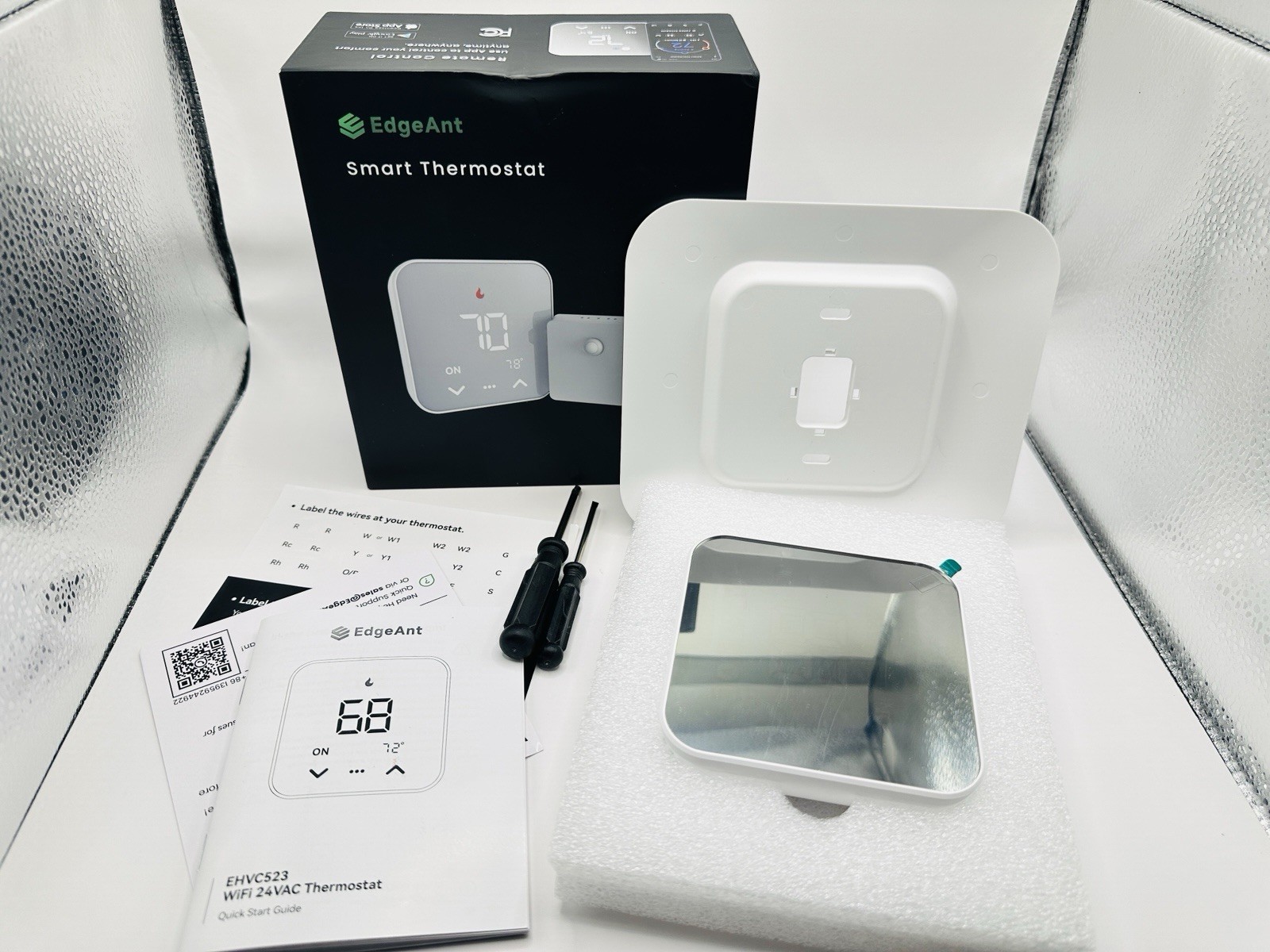 EdgeAnt Smart Thermostat C-Wire Required Programmable Alexa & Google - White