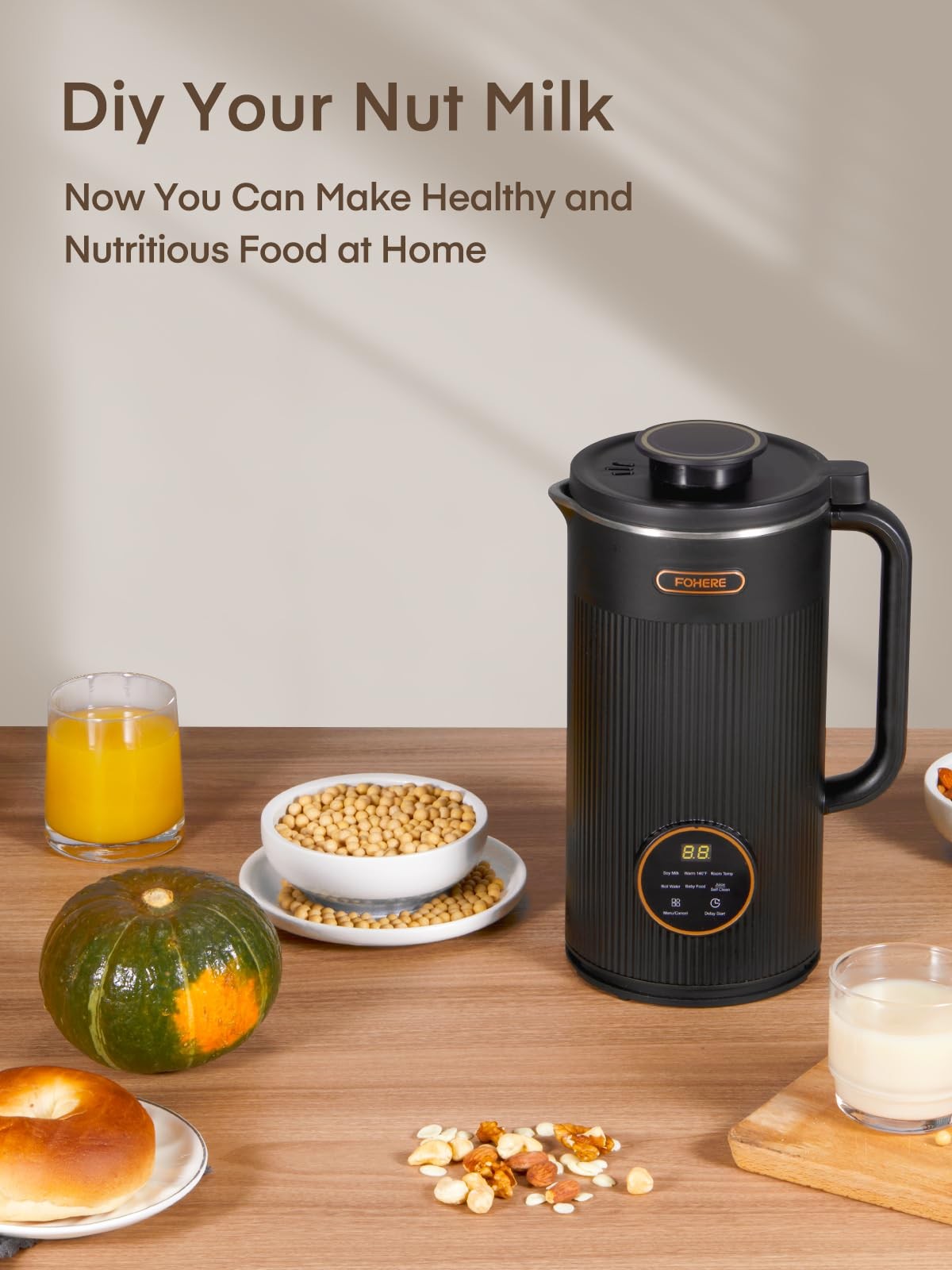 Nut Milk Maker 35oz 800W Automatic Plant-Based Machine - Fresh Dairy-Free