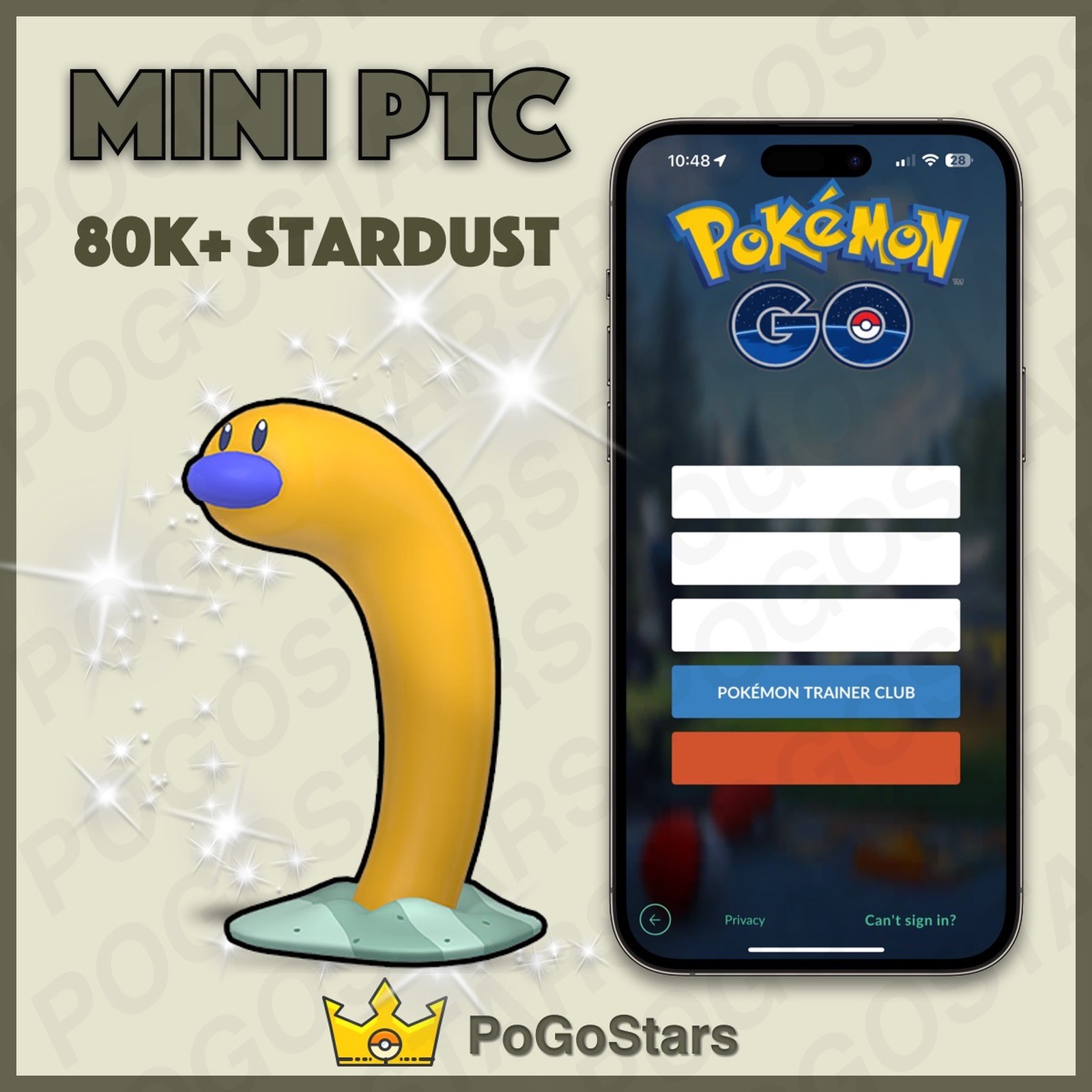 Pokémon PTC Go - Shiny Wiglett - 80K Stardust✨Read Description✨