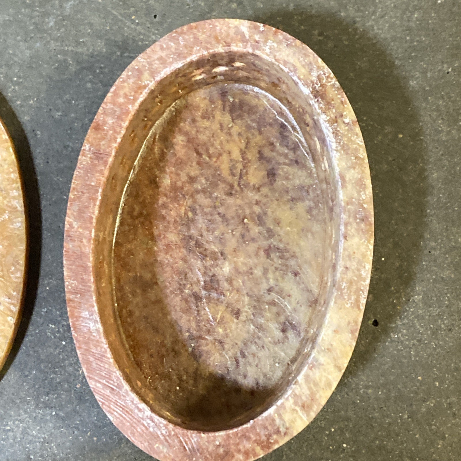 Stone Trinket Box with Inlaid Flowers
