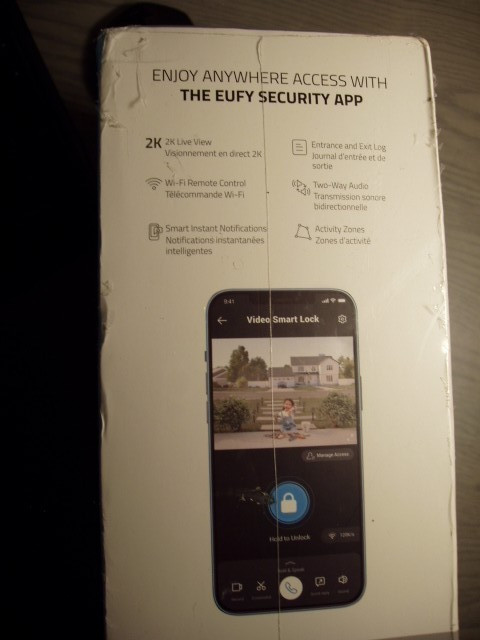 EUFY S330 VIDEO SMART DOOR LOCK Wi-Fi CAMERA DOORBELL FINGERPRINT KEYLESS UNUSED