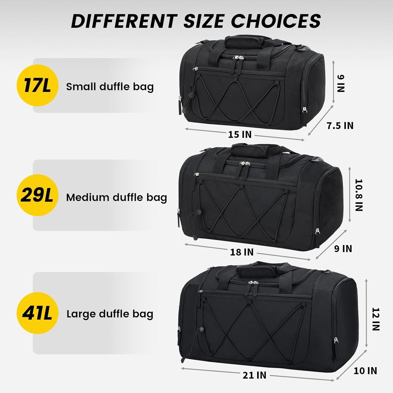 Vorspack 21″ Gym Duffle Bag – Lightweight travel & sports bag with shoe compartm