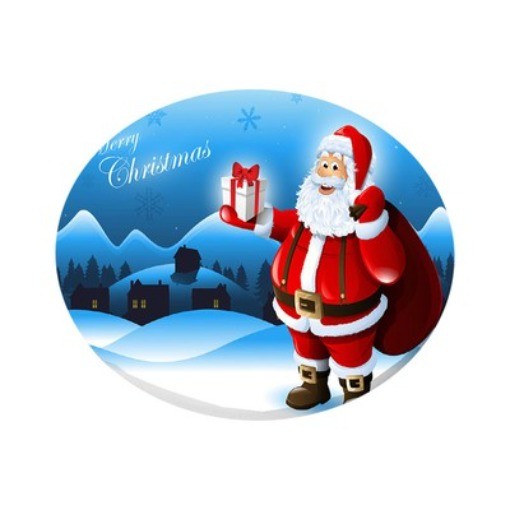Christmas Elastic Table Cover, Fits to 47\'\' Diameter, Santa Pattern