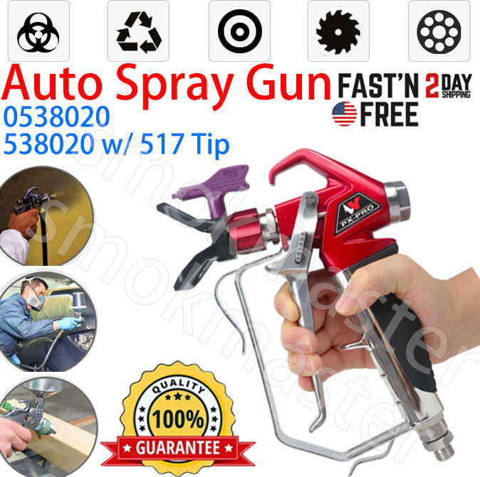 Airless Auto Spray Gun 538020 RX-Pro Red Series w/ 517 Tip &Guard Titan 0538020