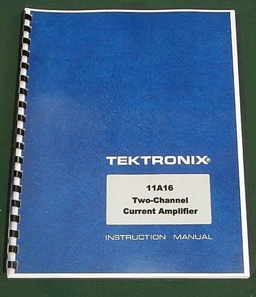 Tektronix 11A16 User Manual: Comb Bound & Protective Plastic Covers