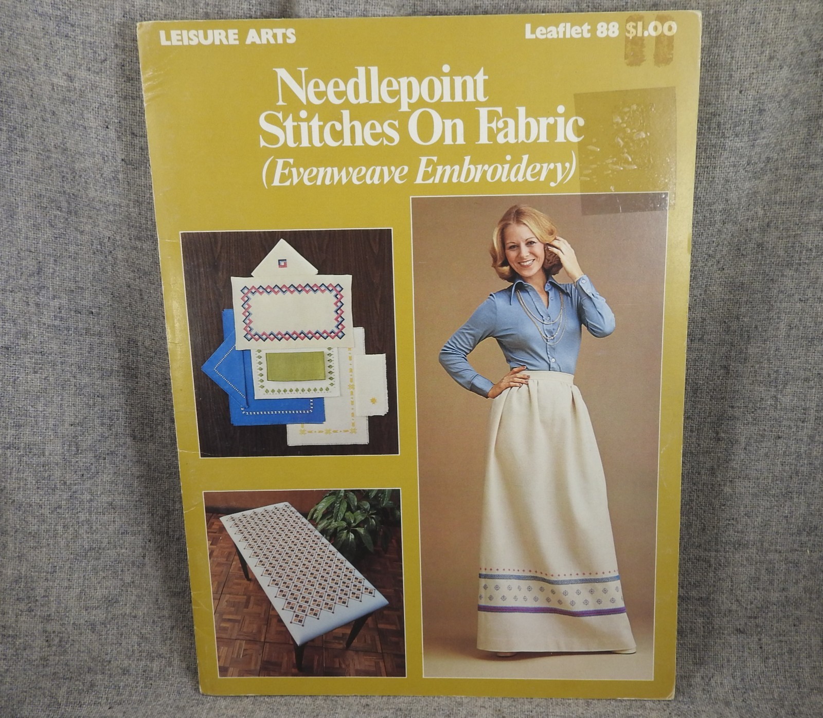 Needlepoint Stitches on Fabric Evenweave Embroidery Leisure Arts 88
