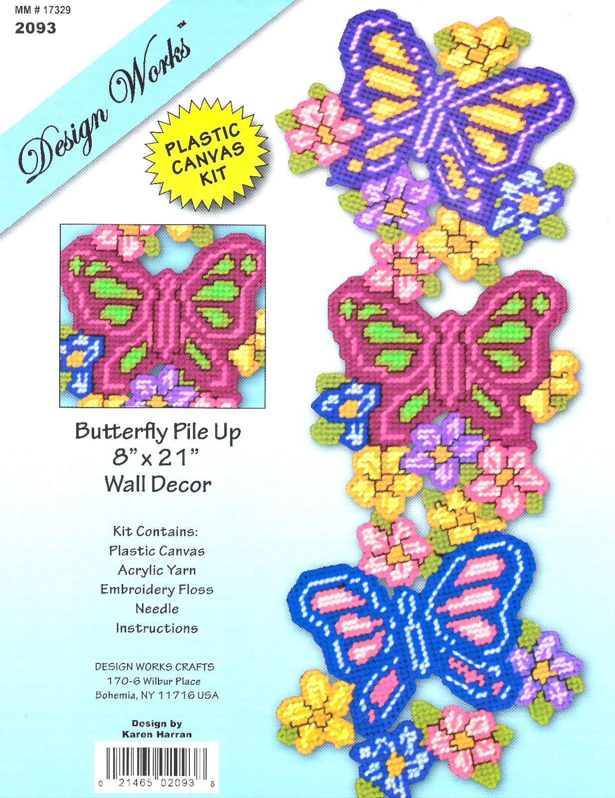 BUTTERFLY PILE UP  Wall Hanging  plastic canvas  7ct PATTERN (#TF0130)