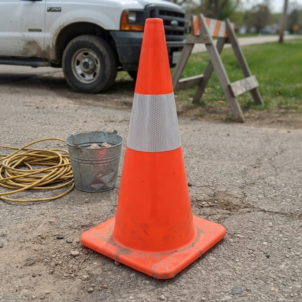 Stackable 12-inch Traffic Cones with Reflective Collars - Multi-Use Pack of 4