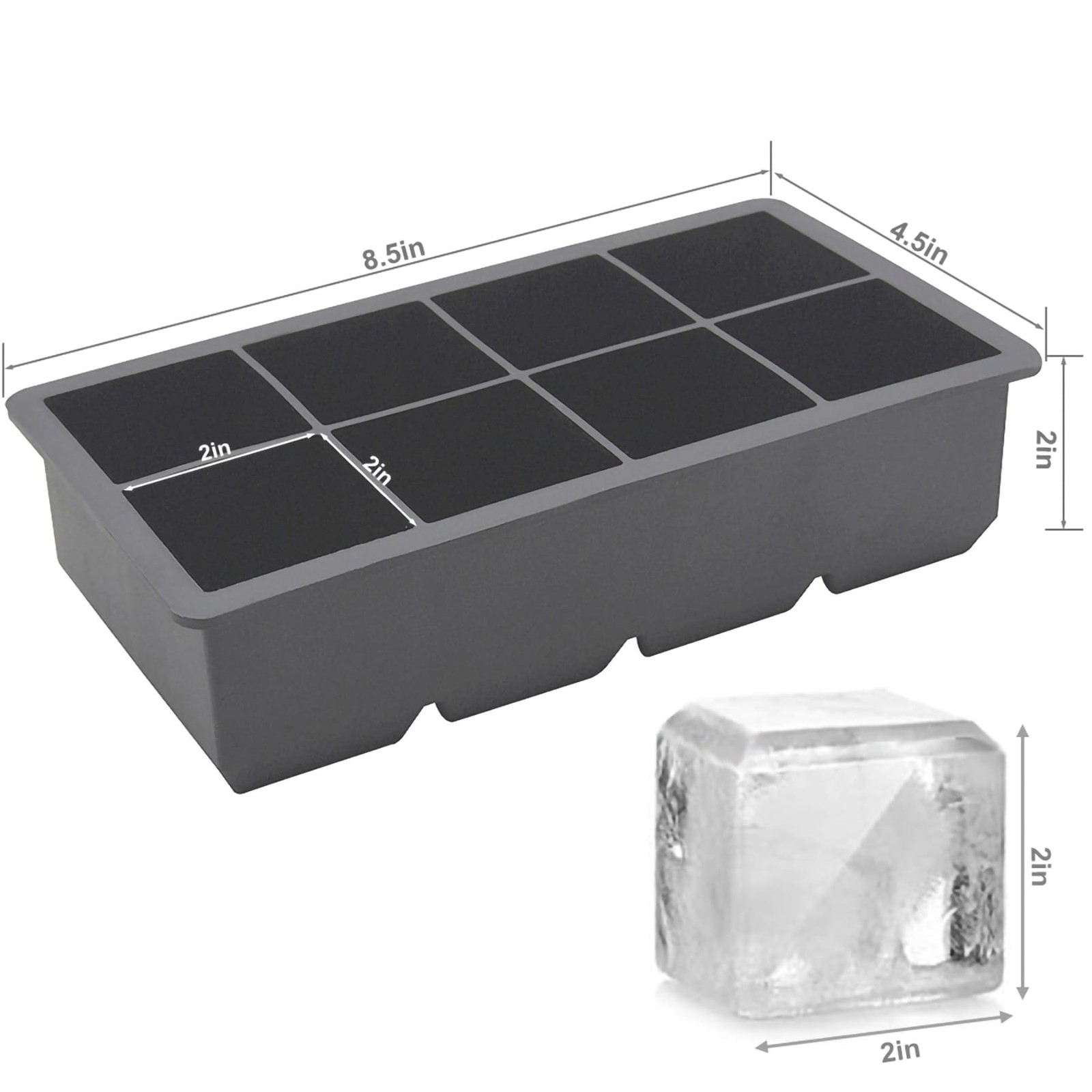 Large Ice Cube Trays 2 Pack,Big Ice Cube Molds with Removable Lids,Easy Relea...