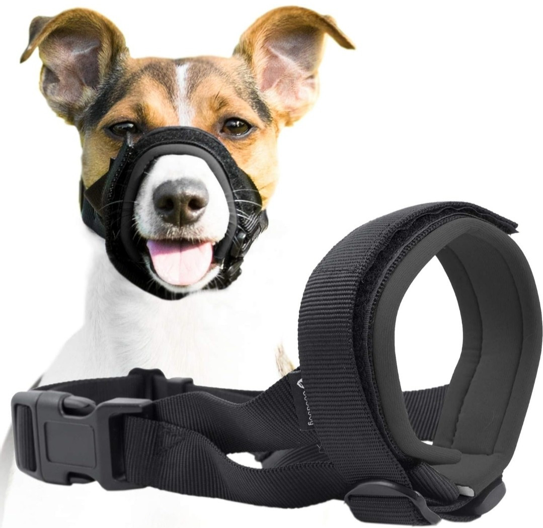 Gentle Muzzle Guard for Dog, Prevents Biting and Unwanted Chewing Safely, S Gray