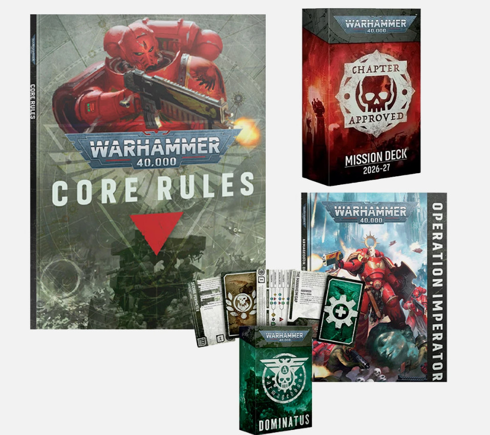 40k Armageddon - 11th Ed Core Rules, Chapter Approved Deck + Dominatus Pack