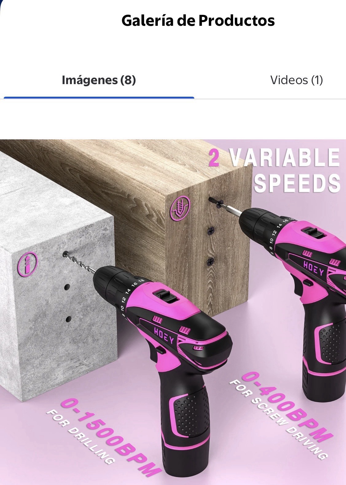 Drill electric,MOEY 12V Pink Cordless, Light, Variable Speed, Flexible Shaft