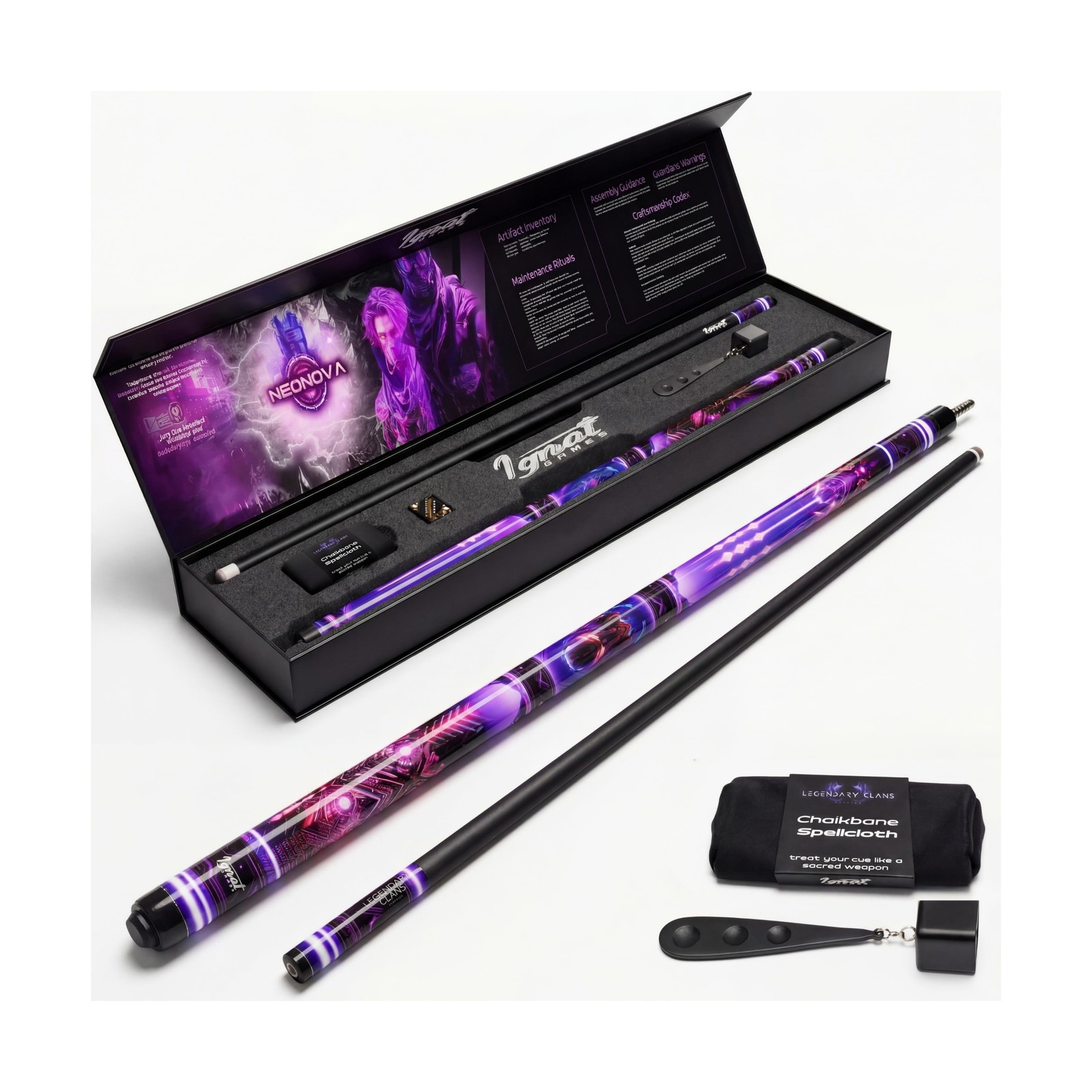 IgnatGames Premium Pool Cue Stick – 58" 2-Piece, 19oz Canadian Maple Cue w