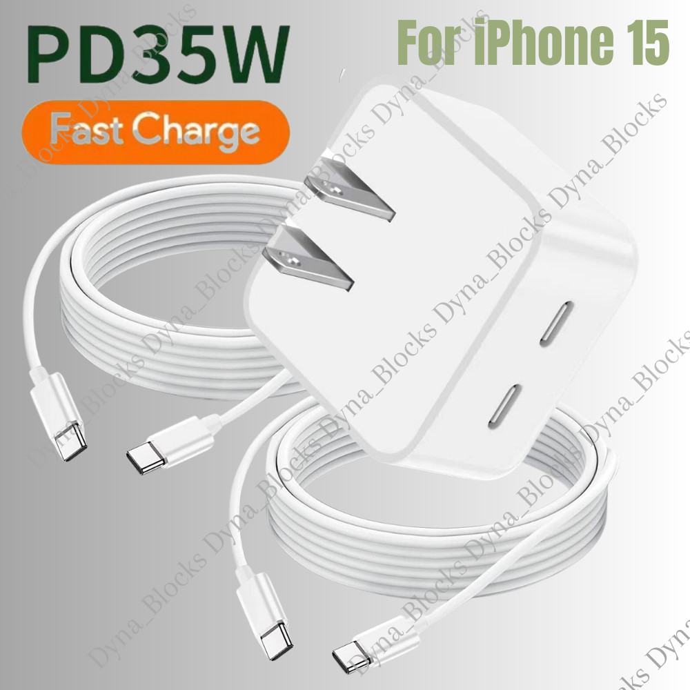 35W USB C Fast Charger Block Adapter For iPhone 15 Pro Samsung Type C To C Cable