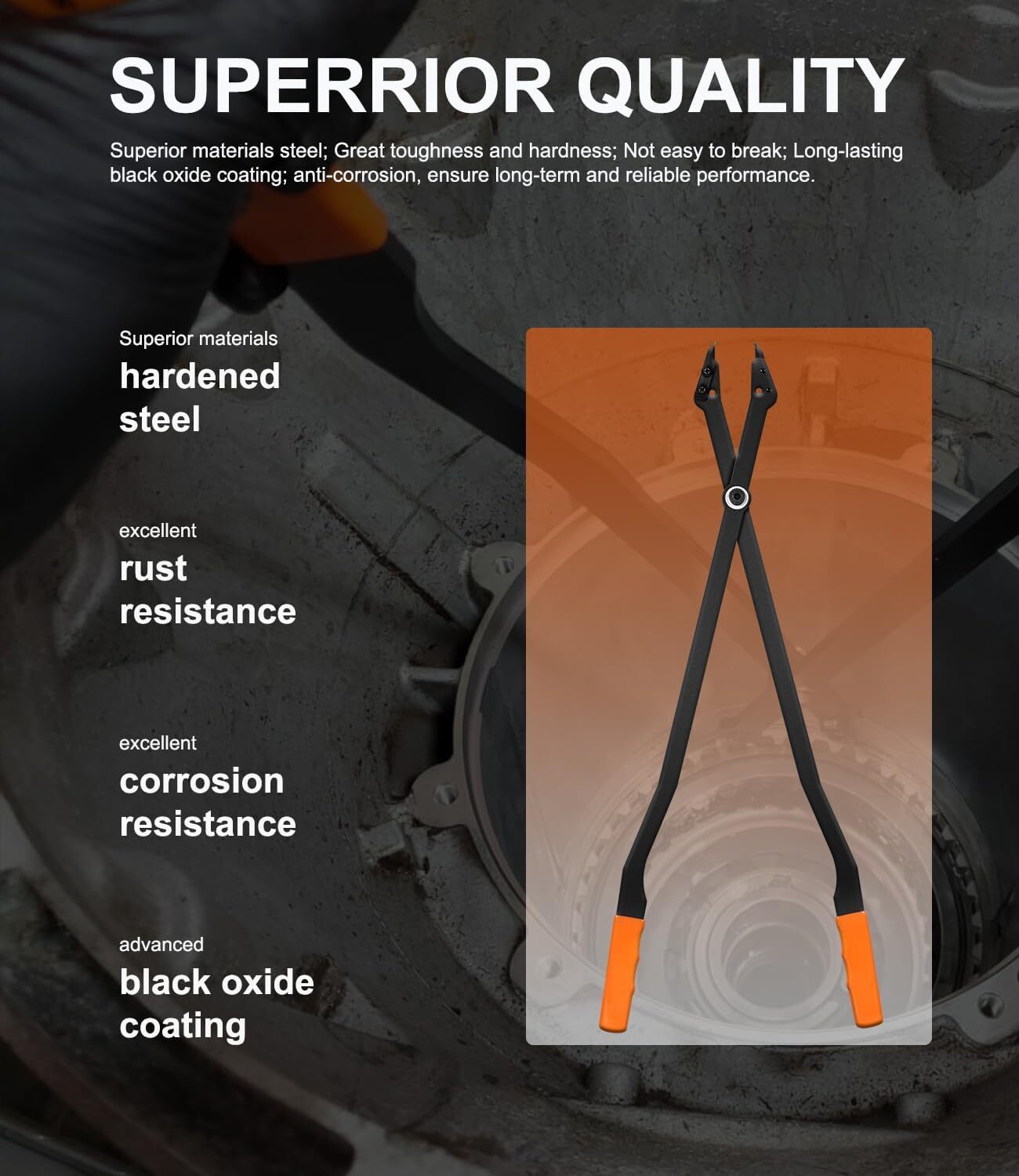 26" Heavy Duty Snap Internal Retaining Ring Pliers Large Internal Retaining Tool