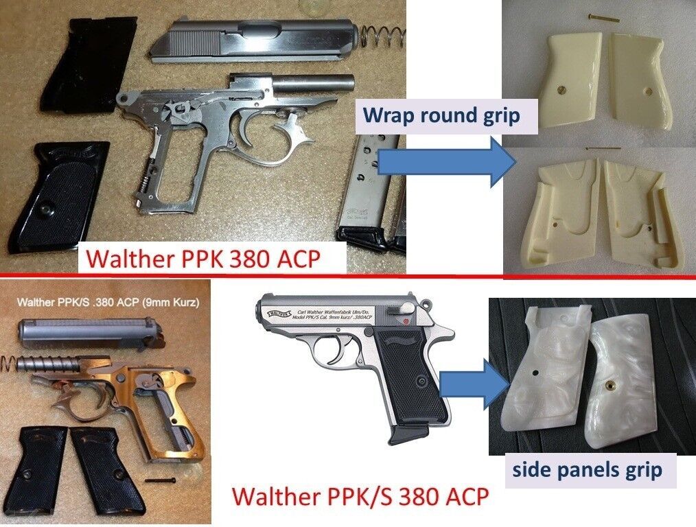 New Grips Compatible with Walther PPK/S, PP, New PPK/S .22 LR ; new pattern