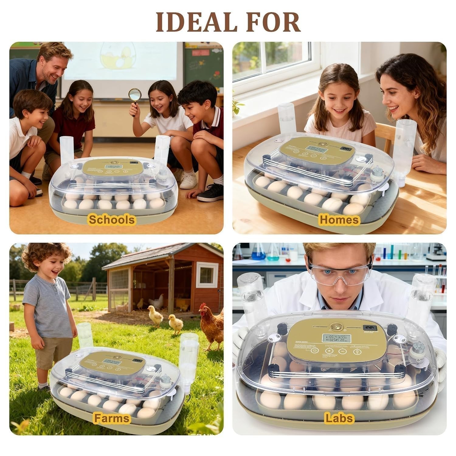 Gen III - 24 Egg Automatic Incubator, Stage-Based Adaptive Humidity with Auto...