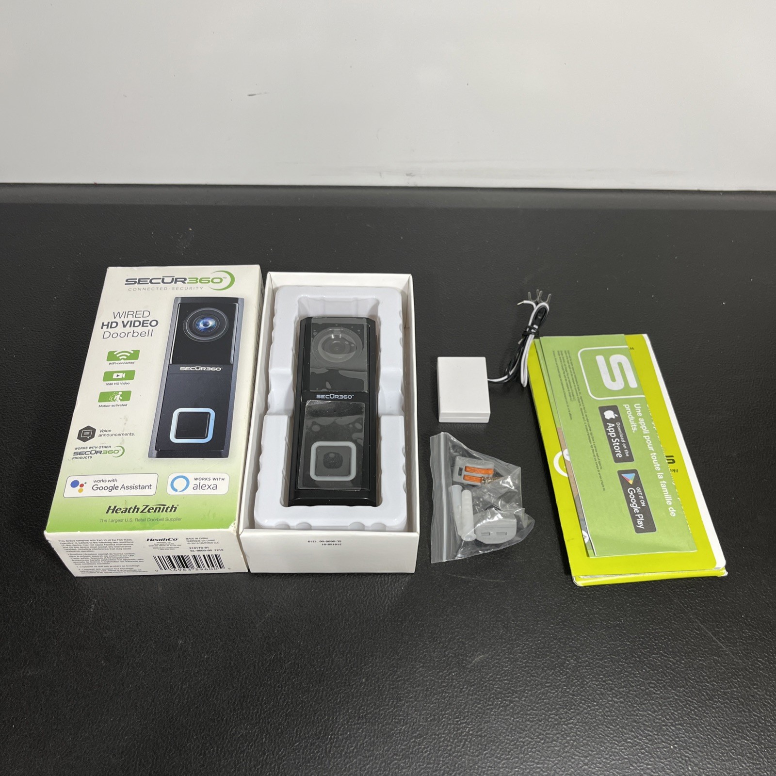 SECUR360 Heath Zenith Wired HD Video Doorbell Open Box